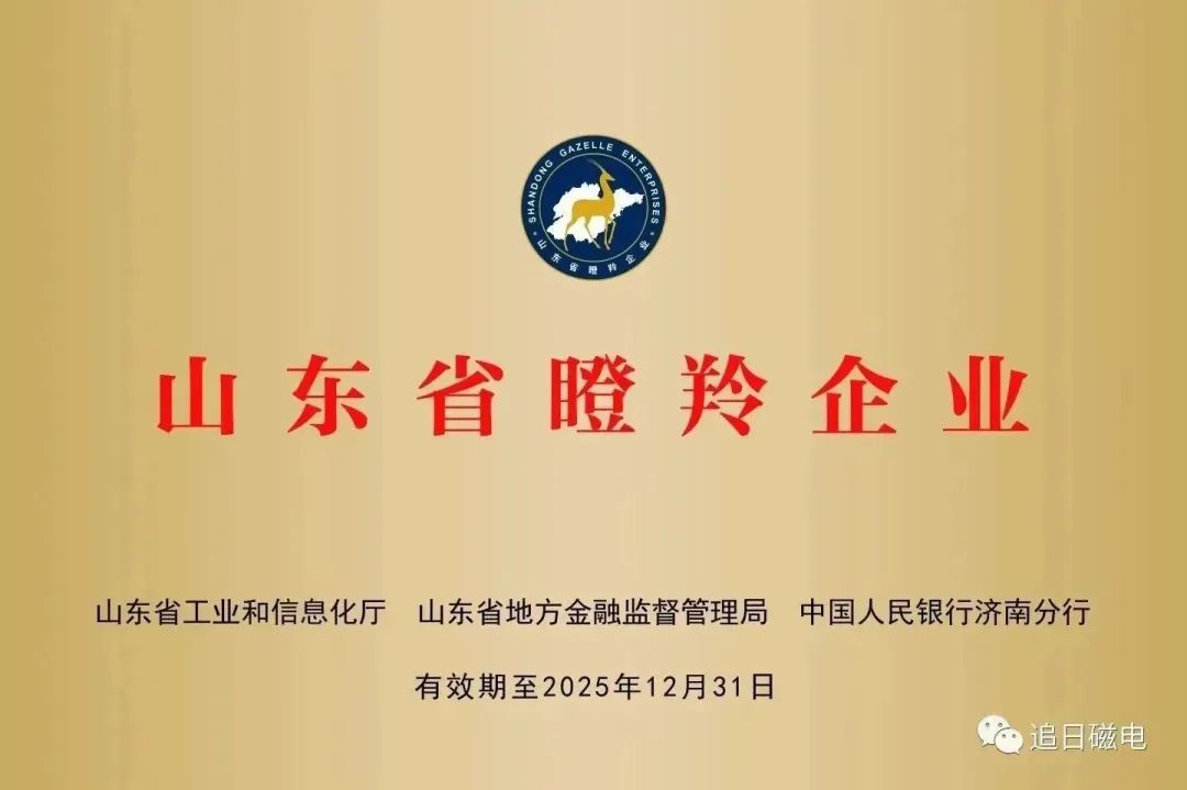 热烈祝贺追日磁电被认定为山东省瞪羚企业
